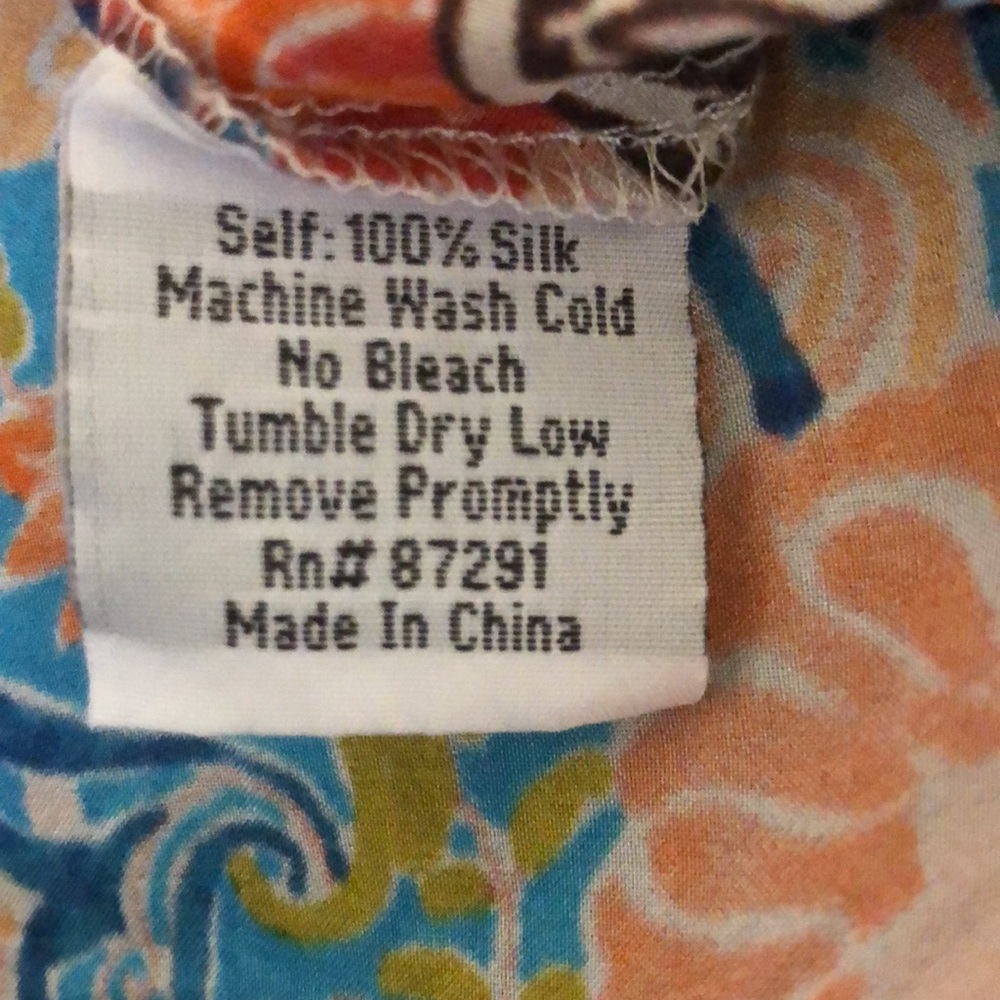 Johnny Was Silk Tunic Patchwork Printed Top - image 6